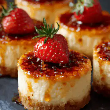 Irresistible Mini Crème Brûlée Cheesecakes