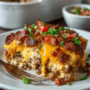 Low-Carb Bacon Cheeseburger Casserole