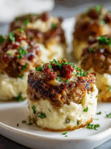 Mini Meatloaf Muffins with Mashed Potato