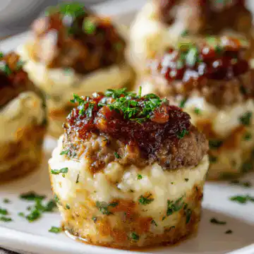 Mini Meatloaf Muffins with Mashed Potato