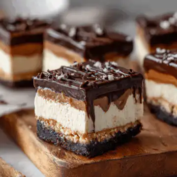 No-Bake Buckeye Cheesecake Bars