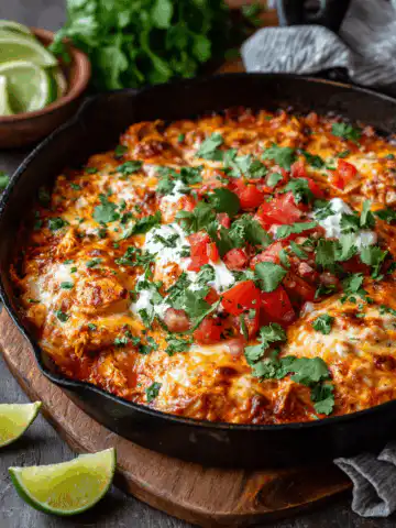 One Pot Keto Low Carb Chicken Enchilada Skillet
