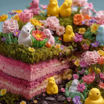 Peeps Easter Garden Cake