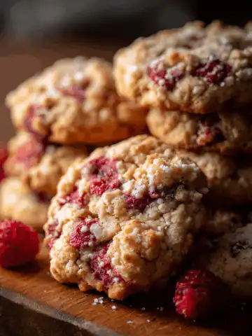 Raspberry Crumble Cookies