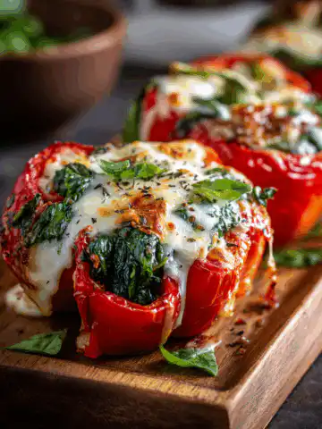 Roasted Red Pepper, Spinach, and Mozzarella