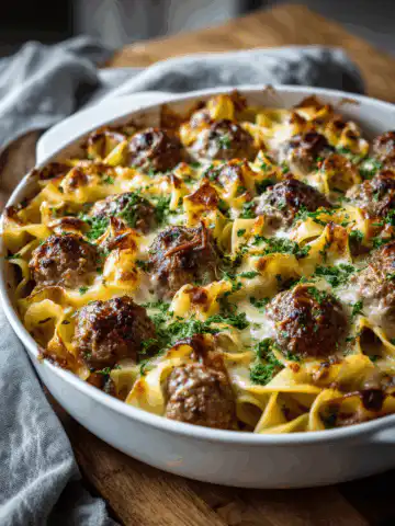 SWEDISH MEATBALL NOODLE BAKE