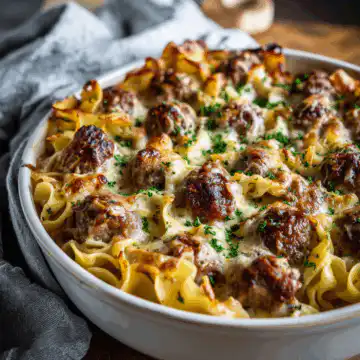 SWEDISH MEATBALL NOODLE BAKE