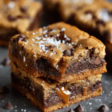 Salted Caramel Chocolate Chip Cookie Bars