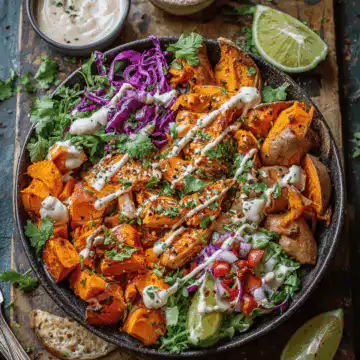 Sheet Pan Buffalo Chicken & Sweet Potato Bowl