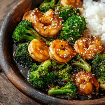 Shrimp and Broccoli Stir Fry in Garlic Sauce