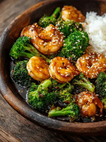 Shrimp and Broccoli Stir Fry in Garlic Sauce