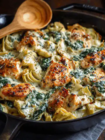 Spinach Artichoke Chicken Skillet