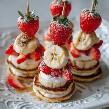 Strawberry Banana Pancake Skewers