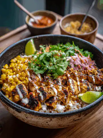 Street Corn Chicken Rice Bowl