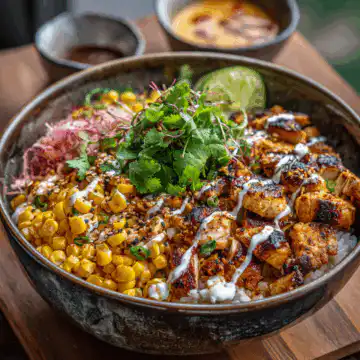 Street Corn Chicken Rice Bowl