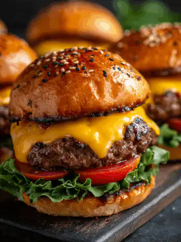 Teriyaki Parmesan Burgers with American Cheese