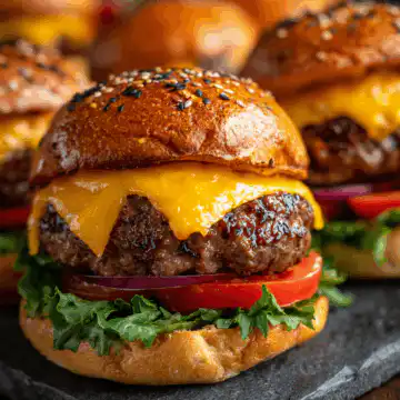 Teriyaki Parmesan Burgers with American Cheese