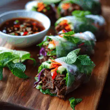 Thai Basil Beef Rolls