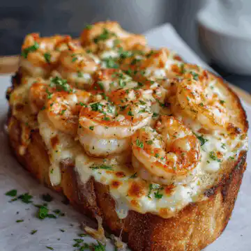 Ultimate Shrimp And Cheese Toast With Garlic Bread
