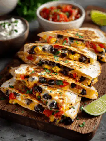 Vegetarian Quesadillas with Black Beans