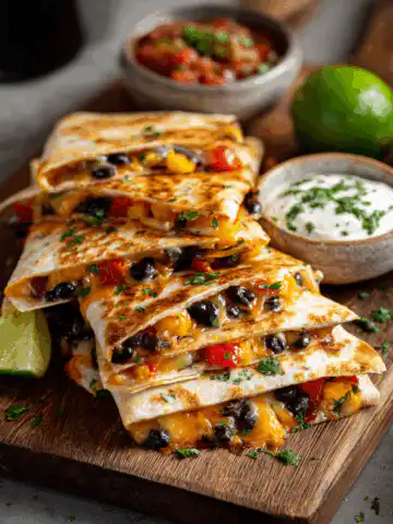 Vegetarian Quesadillas with Black Beans