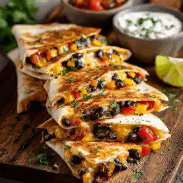 Vegetarian Quesadillas with Black Beans
