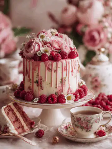 Whimsical Raspberry Dream Cake
