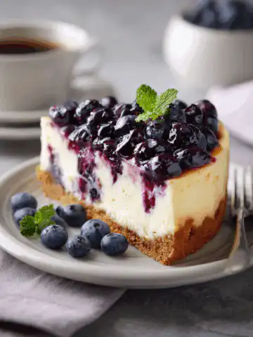 White Chocolate Blueberry Cheesecake