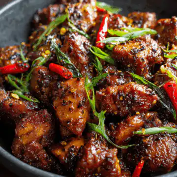 black pepper chicken with juicy tender chicken
