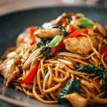 chicken stir fry with noodles
