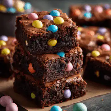 easter brownies with m&ms