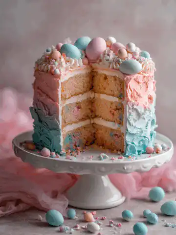 easter gender reveal cake