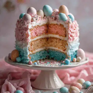 easter gender reveal cake