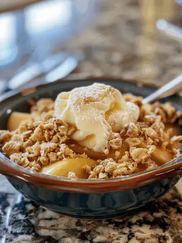 Apple Crisp Recipe taken with iphone 15 pro max --iw 2 --ar 4:5 --v 6.0 --raw