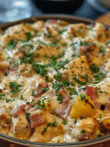 Baked Tuscan Chicken Casserole taken with iphone 15 pro max --iw 2 --ar 4:5 --v 6.0 --raw
