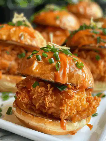 Bang Bang Chicken Sliders Recipe taken with iphone 15 pro max --iw 2 --ar 4:5 --v 6.0 --raw