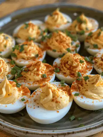 Bayou-Inspired Deviled Eggs: A Southern Delight taken with iphone 15 pro max --iw 2 --ar 4:5 --v 6.0 --raw