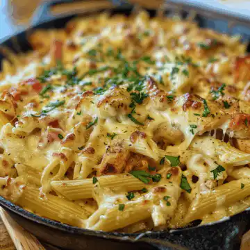 Cajun Cream Cheese Chicken Pasta Bake taken with iphone 15 pro max --iw 2 --ar 4:5 --v 6.0 --raw
