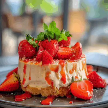 Cheesecake Deviled Strawberries taken with iphone 15 pro max --iw 2 --ar 4:5 --v 6.0 --raw