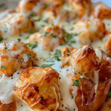 Chicken Alfredo Monkey Bread taken with iphone 15 pro max --iw 2 --ar 4:5 --v 6.0 --raw