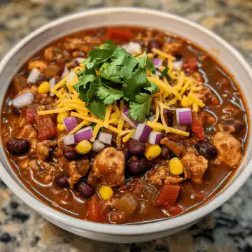 Chicken Chili taken with iphone 15 pro max --iw 2 --ar 4:5 --v 6.0 --raw
