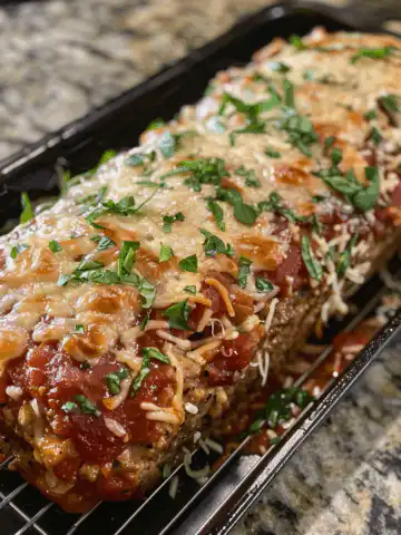 Chicken Meatloaf: Garlic Parmesan Flavor taken with iphone 15 pro max --iw 2 --ar 4:5 --v 6.0 --raw