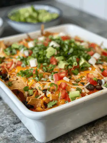 Chicken Taco Casserole Recipe: Your New Go-To for Weeknight Dinners taken with iphone 15 pro max --iw 2 --ar 4:5 --v 6.0 --raw