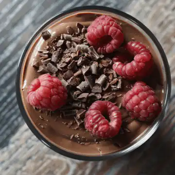 Chocolate Protein Mousse taken with iphone 15 pro max --iw 2 --ar 4:5 --v 6.0 --raw