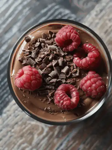 Chocolate Protein Mousse taken with iphone 15 pro max --iw 2 --ar 4:5 --v 6.0 --raw