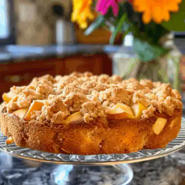 Cinnamon Apple Crumb Cake taken with iphone 15 pro max --iw 2 --ar 4:5 --v 6.0 --raw
