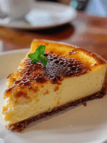 Crème Brûlée Cheesecake taken with iphone 15 pro max --iw 2 --ar 4:5 --v 6.0 --raw
