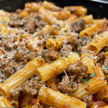 Creamy Italian Sausage Rigatoni Recipe? taken with iphone 15 pro max --iw 2 --ar 4:5 --v 6.0 --raw