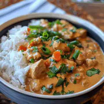 Crockpot Thai Peanut Chicken taken with iphone 15 pro max --iw 2 --ar 4:5 --v 6.0 --raw