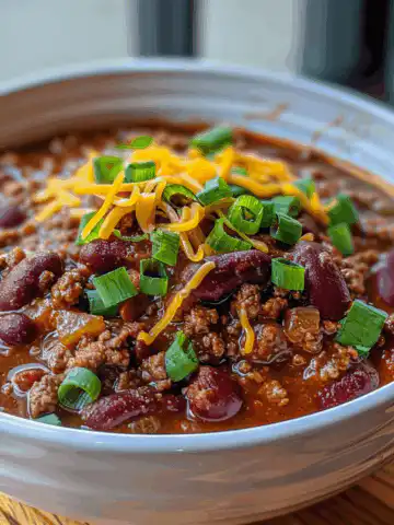 Easy Skillet Chili taken with iphone 15 pro max --iw 2 --ar 4:5 --v 6.0 --raw